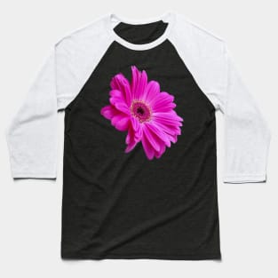 Pink Gerbera Daisy Floral Photo Cutout Baseball T-Shirt